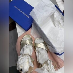 Stuart Weitzman Metallic Gold Sandals